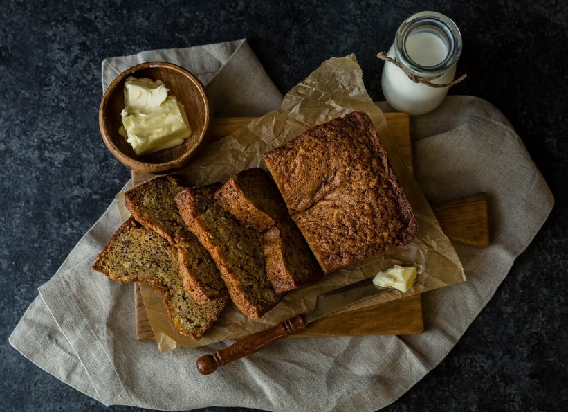 chleb bananowy, chlebek bananowy, przepis na chlebek bananowy, wypieki z bananów