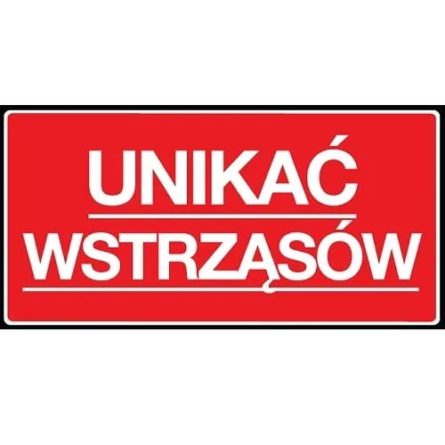 naklejka ostrzegawcza nie rzucać unikać wstrząsów