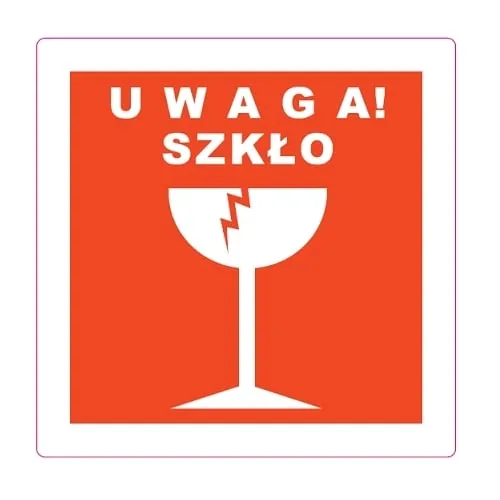 Naklejka ostrzegawcza UWAGA SZKŁO