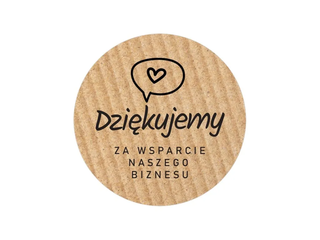 naklejka zabezpieczająca dziękuje